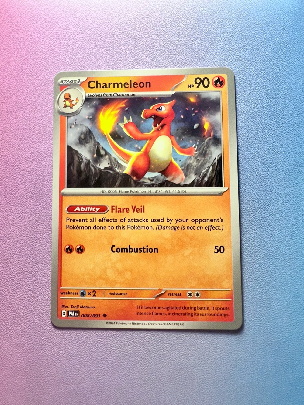 charmeleon - 008/091 (uncommon) — pokémon: paldean fates